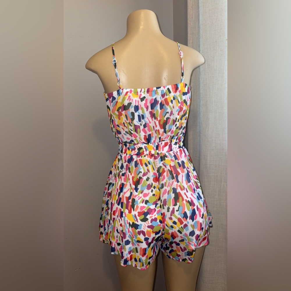 Colorful Abstract Print Women's Romper - Picture 5 of 5